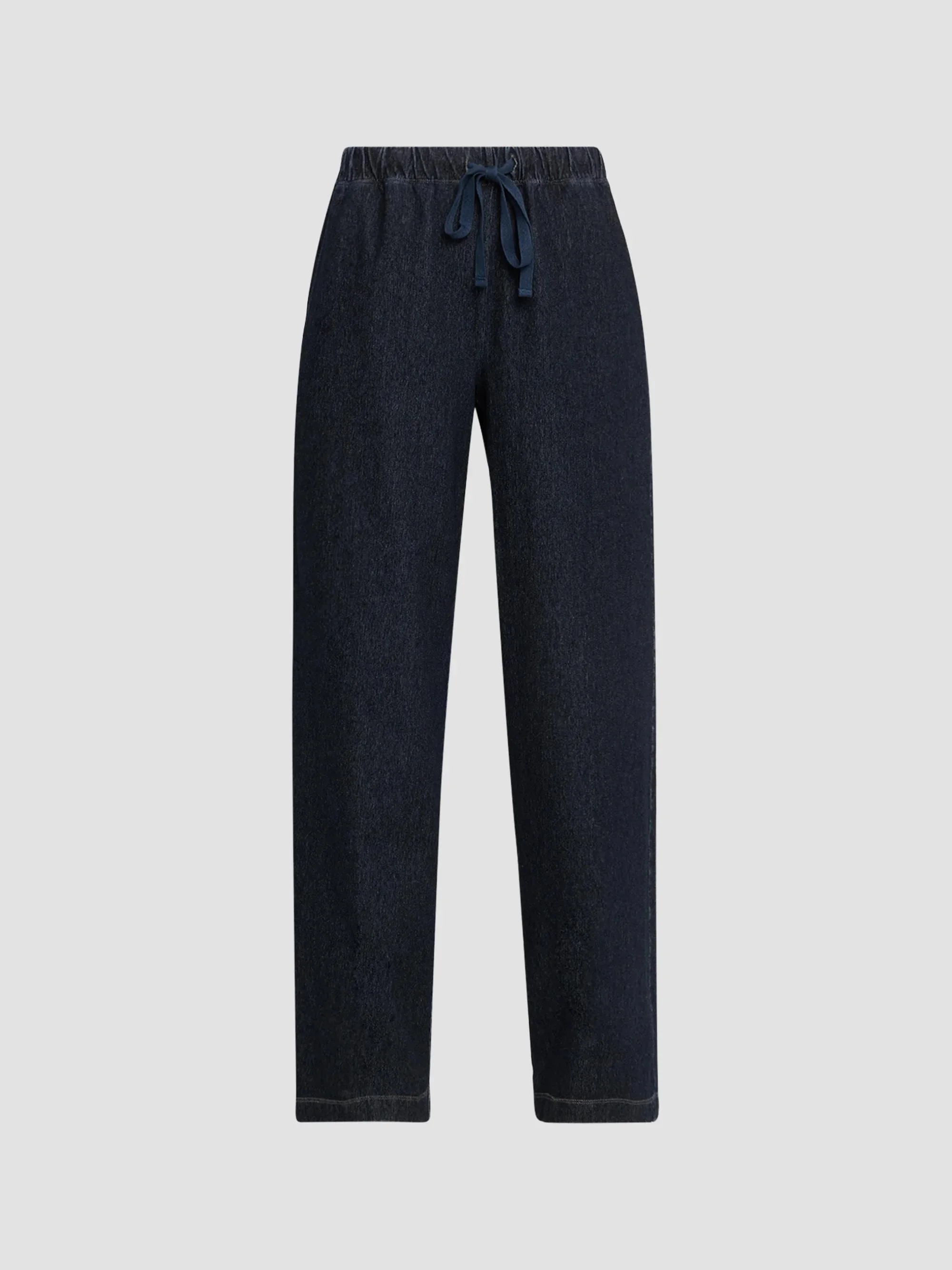 Women's Stretch Knit Wide-Leg Pants - Blue Dark Wash - 1
