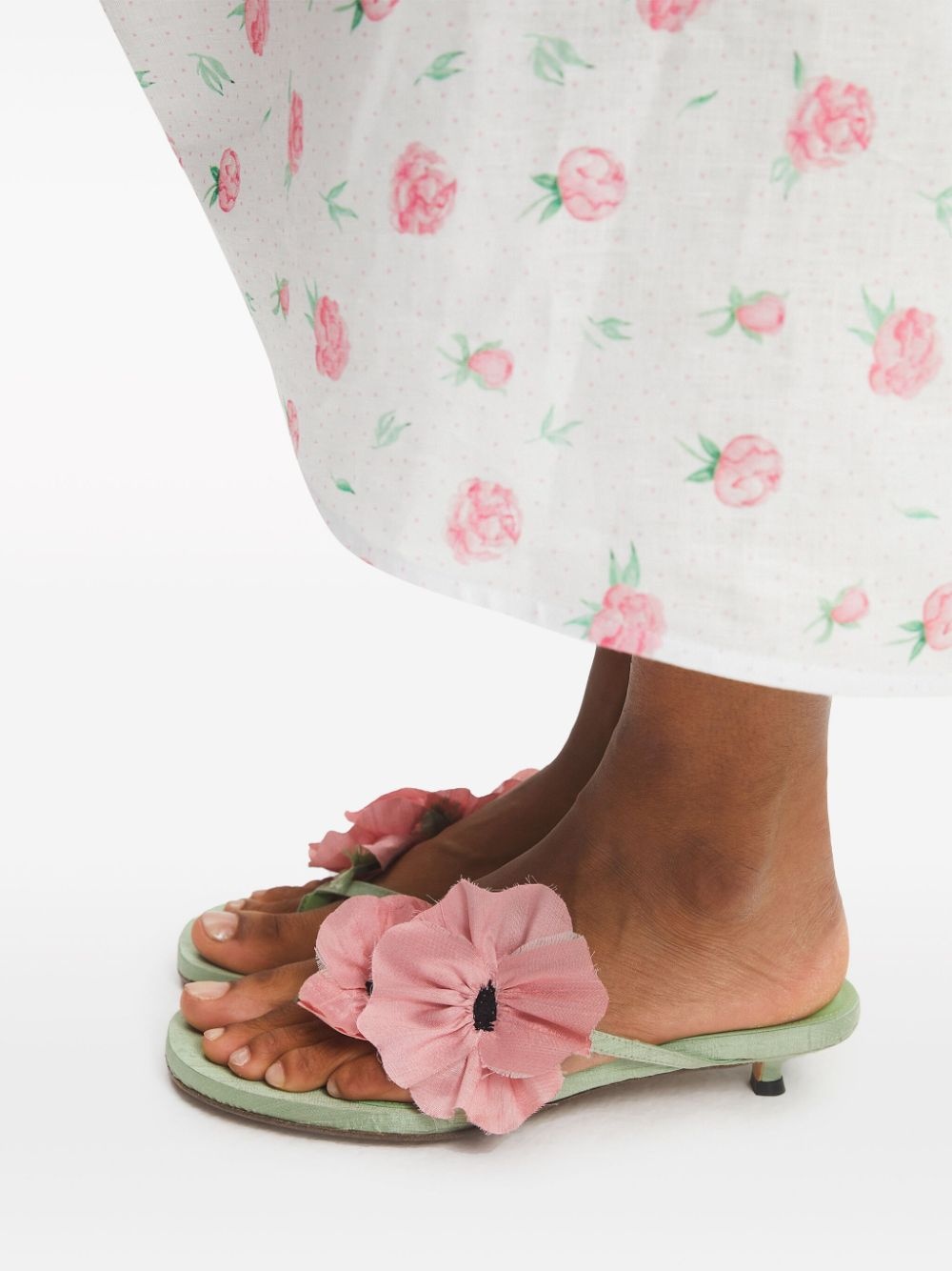 Atlanta rose-print linen dress - 5