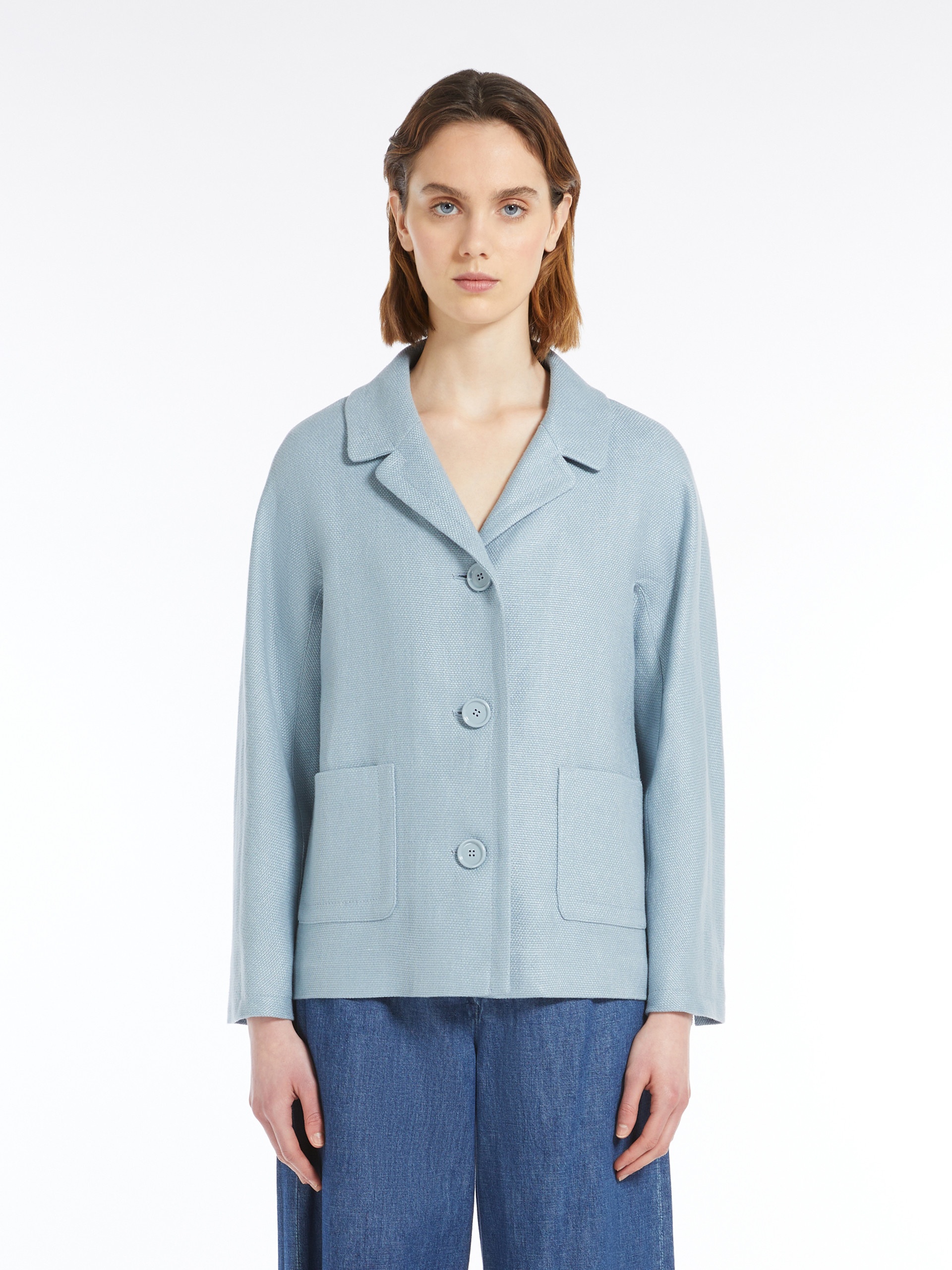 NICOLE Boxy-fit linen and cotton basketweave jacket - 3