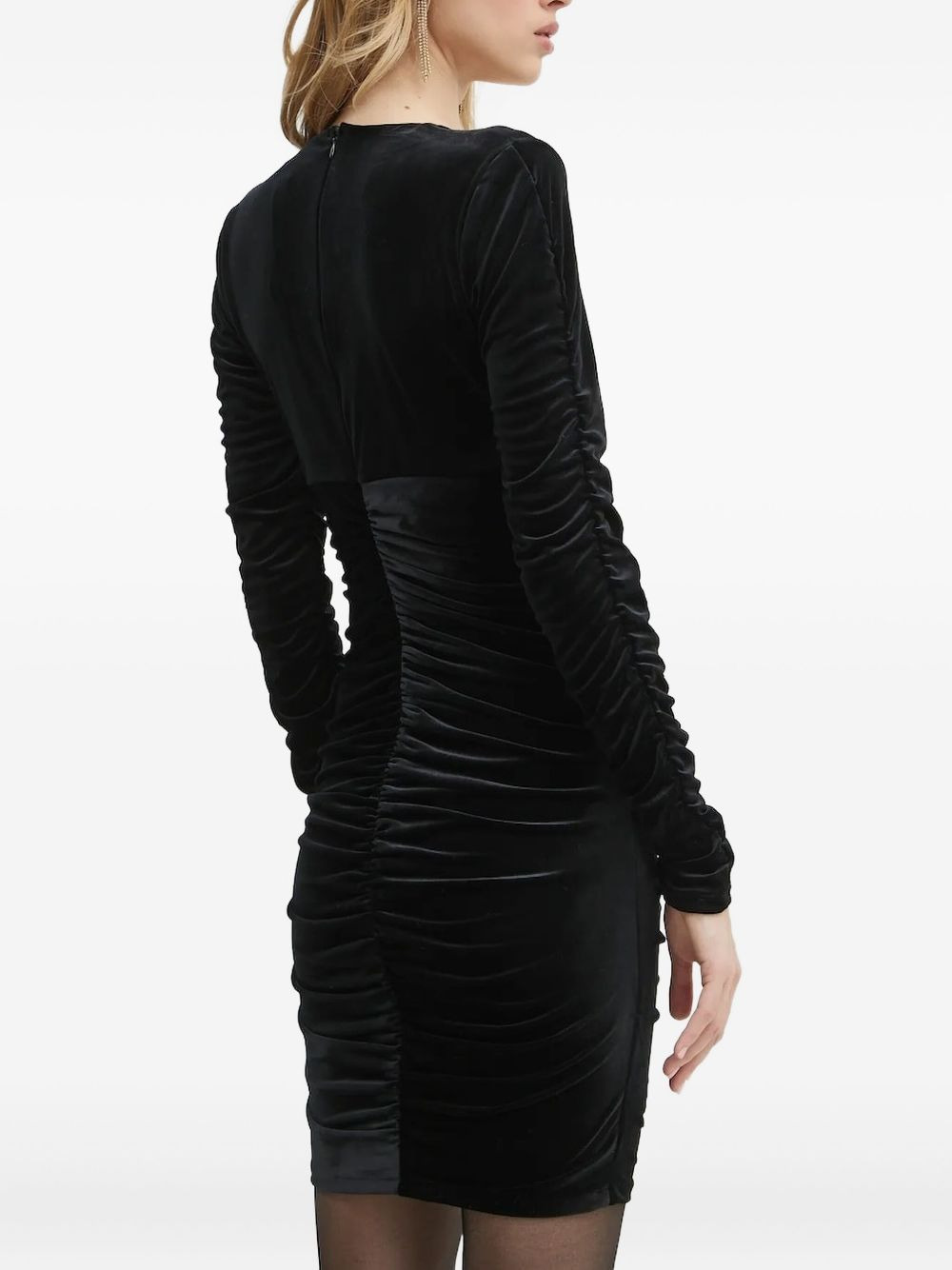 velvet ruched mini dress - 3