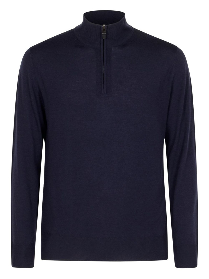 high-neck zip-up sweater 1