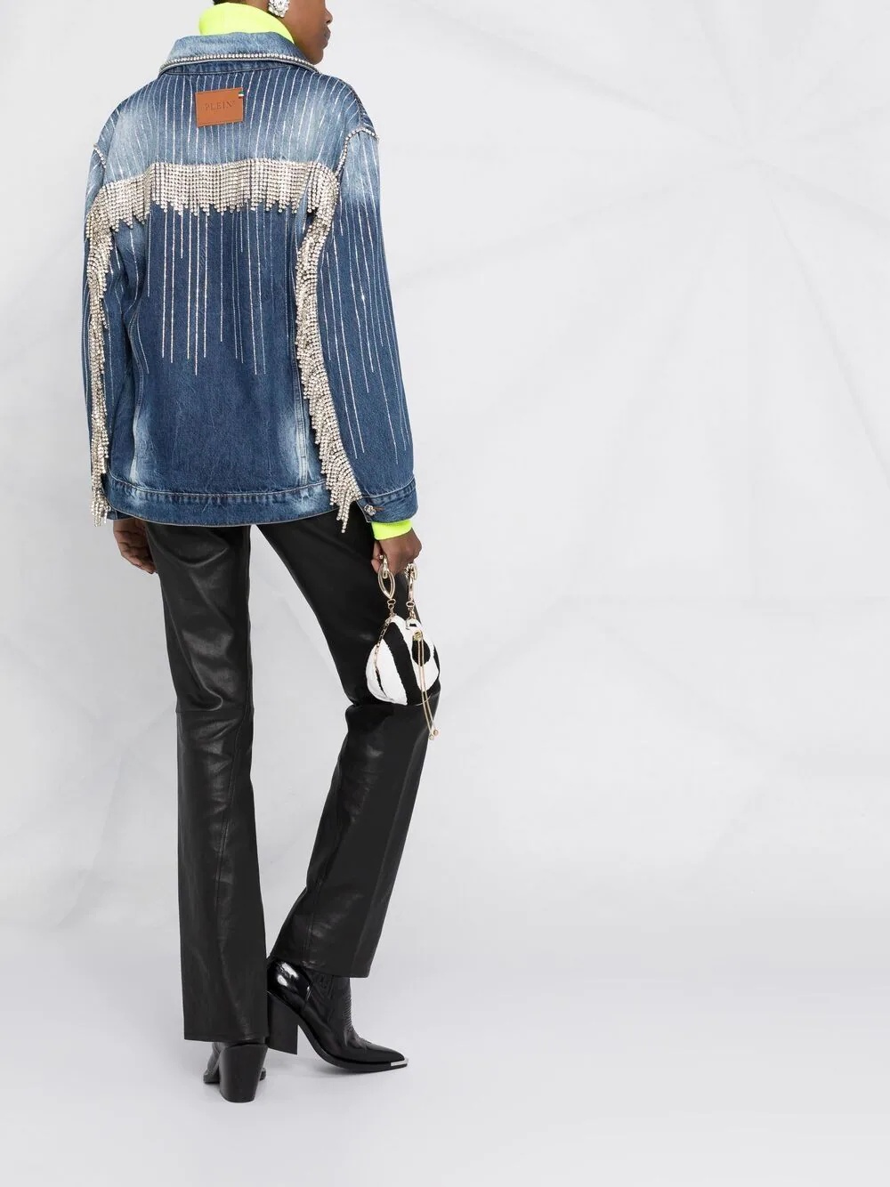 crystal-embellished denim jacket - 2