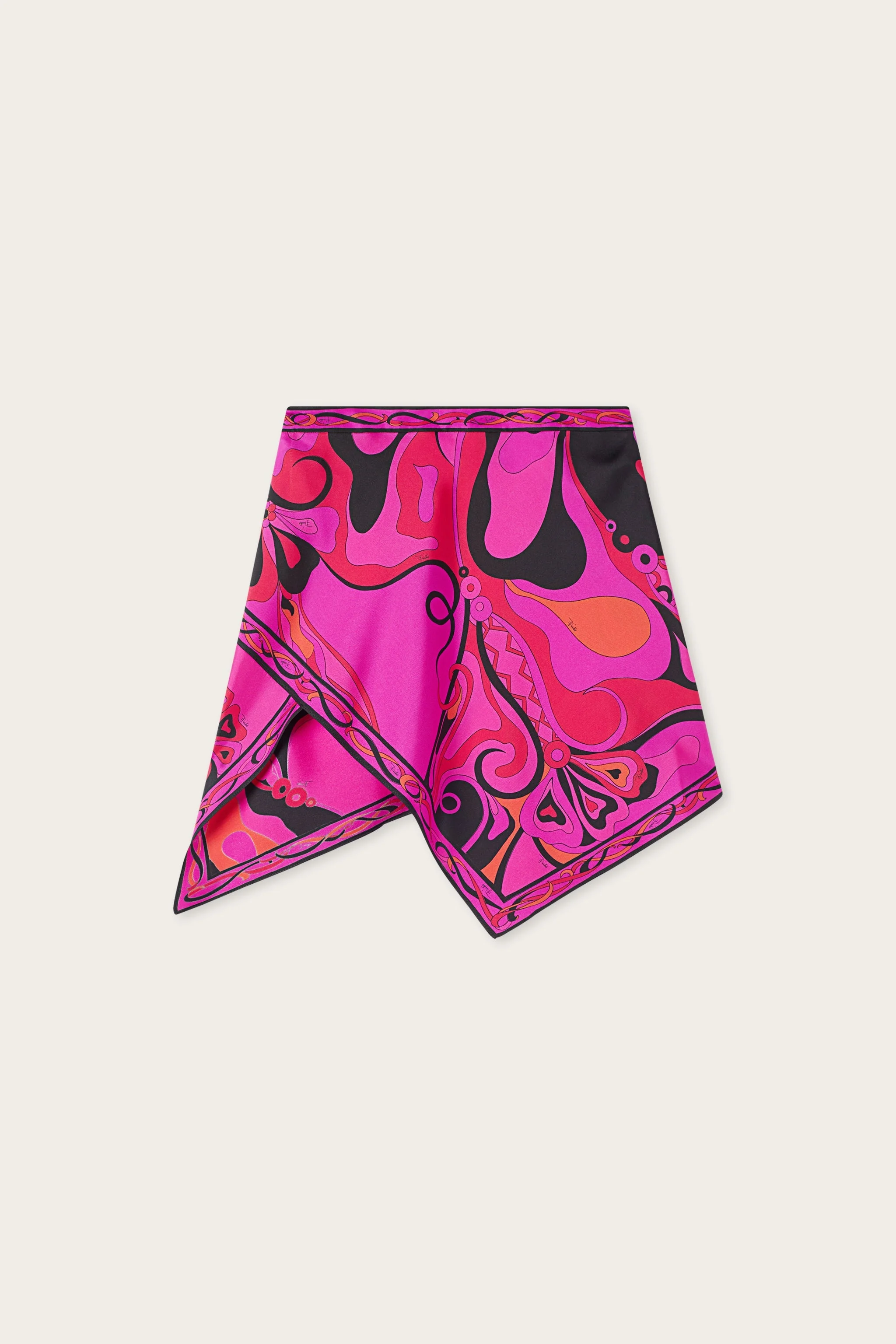 ORCHIDEE PRINT SILK SCARF SKIRT - 1