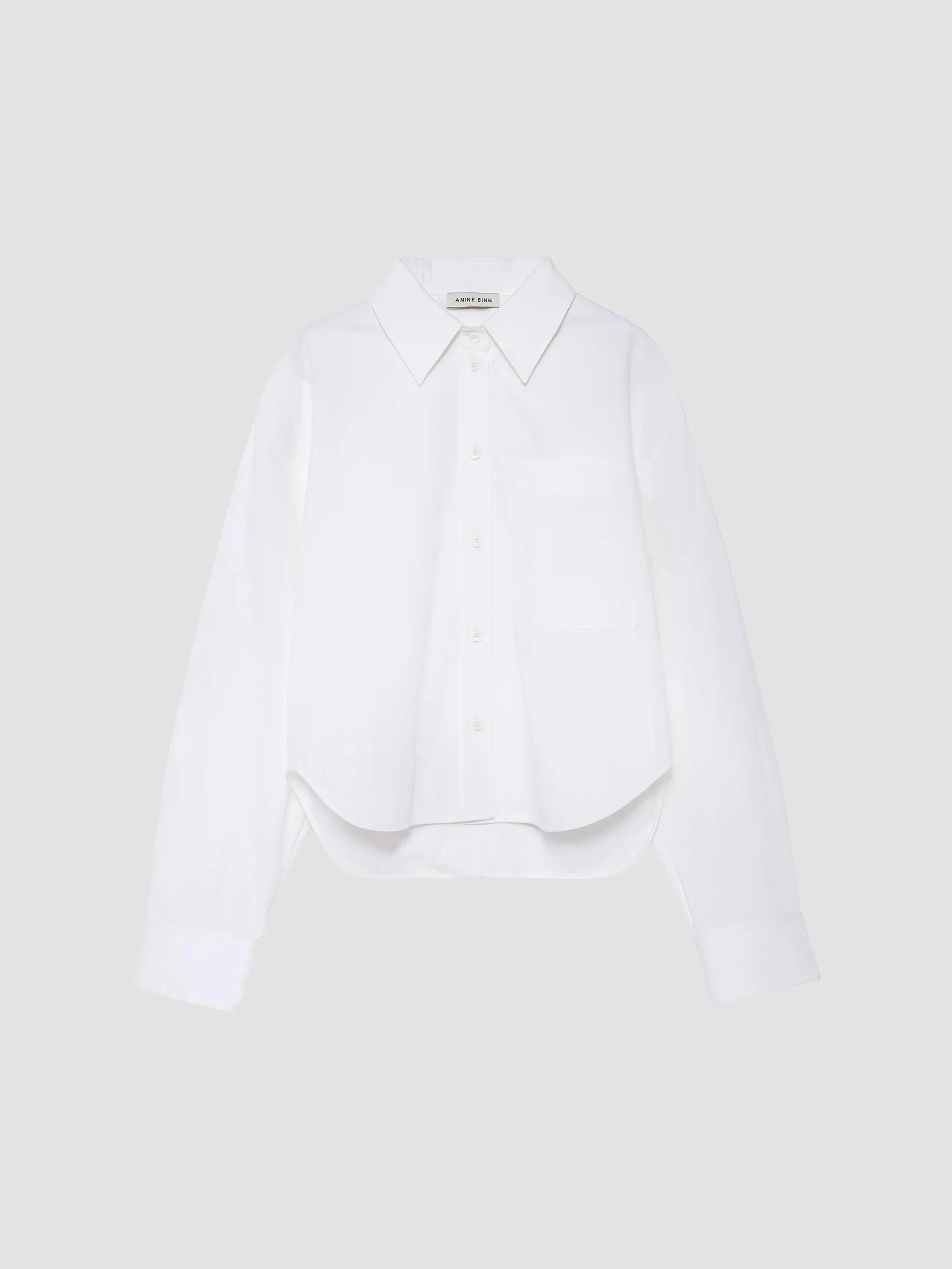 Women's Scott Cotton Poplin Crop Shirt - White - 1