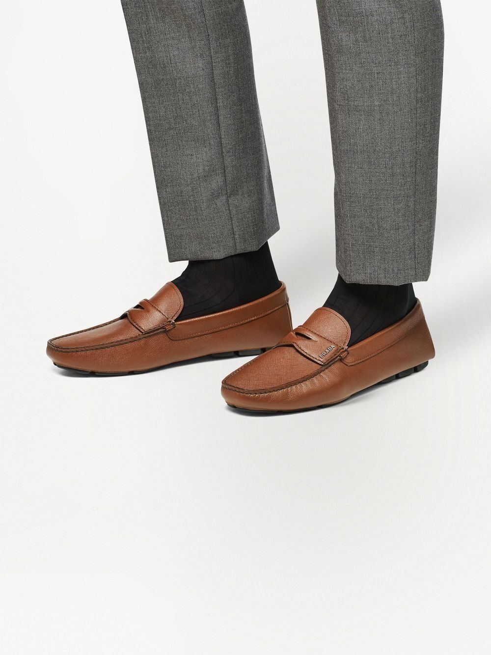 slip-on leather loafers - 5