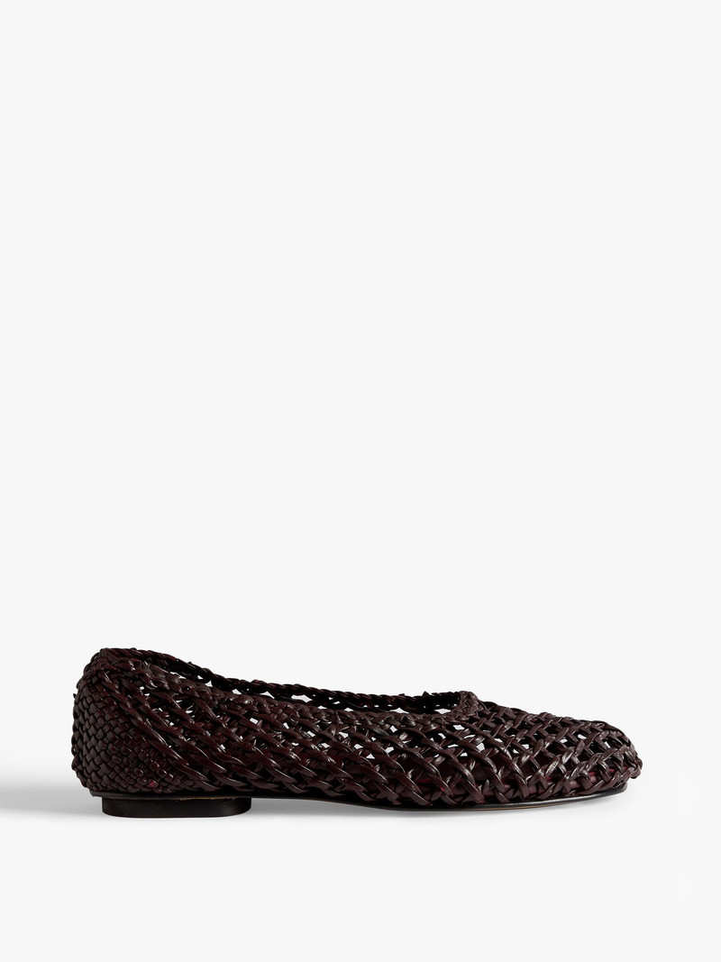 Mica Flat / Burgundy Knotted Leather 1