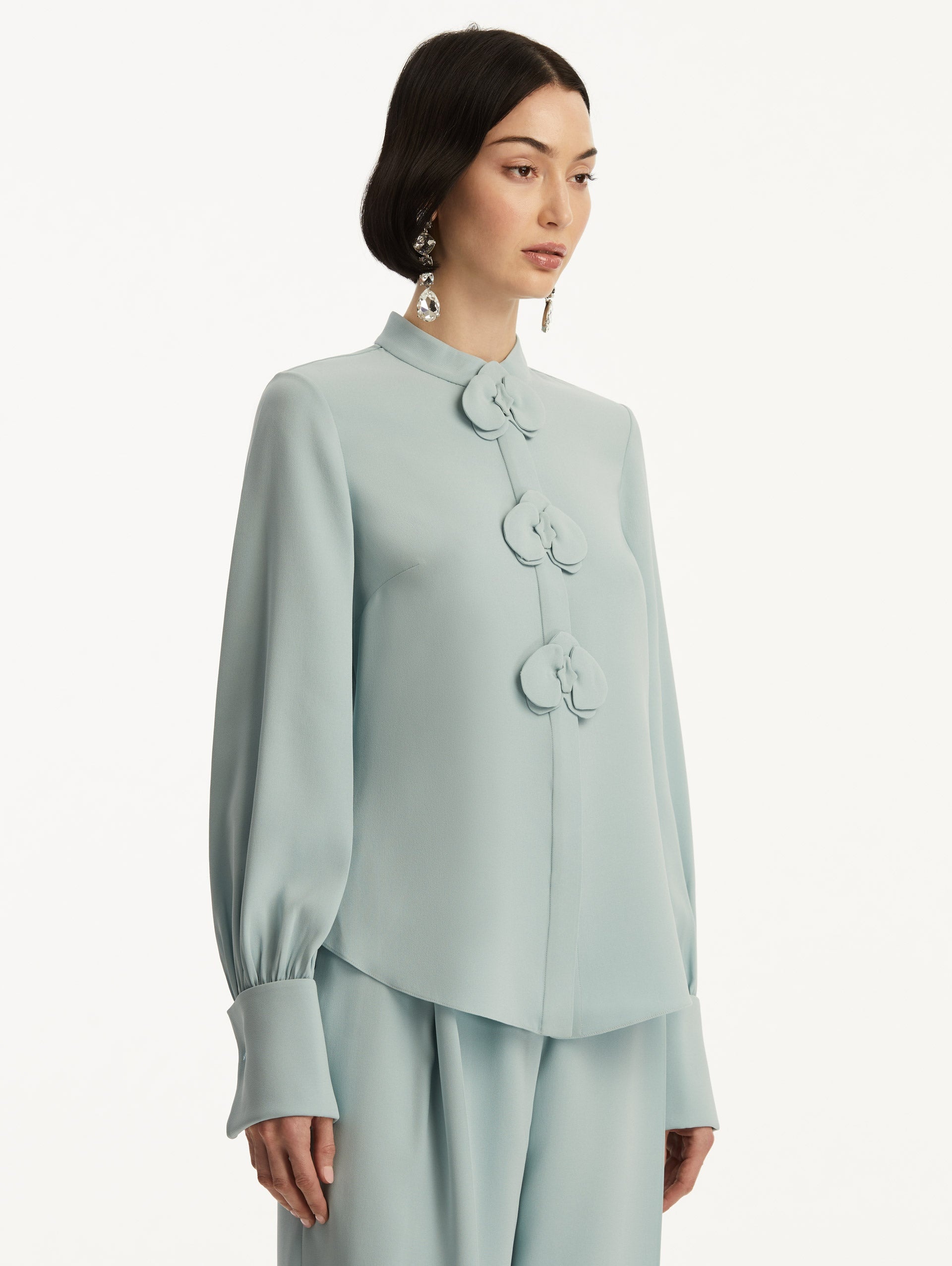 ORCHID SILK GEORGETTE BLOUSE - 5