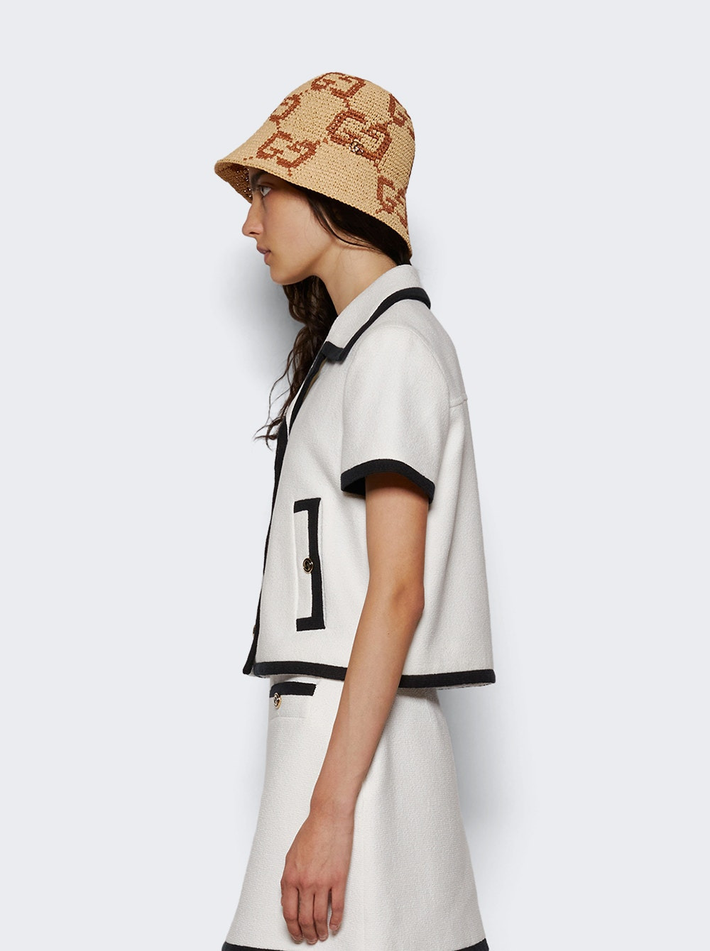 Cotton Tweed Jacket Off White - 4