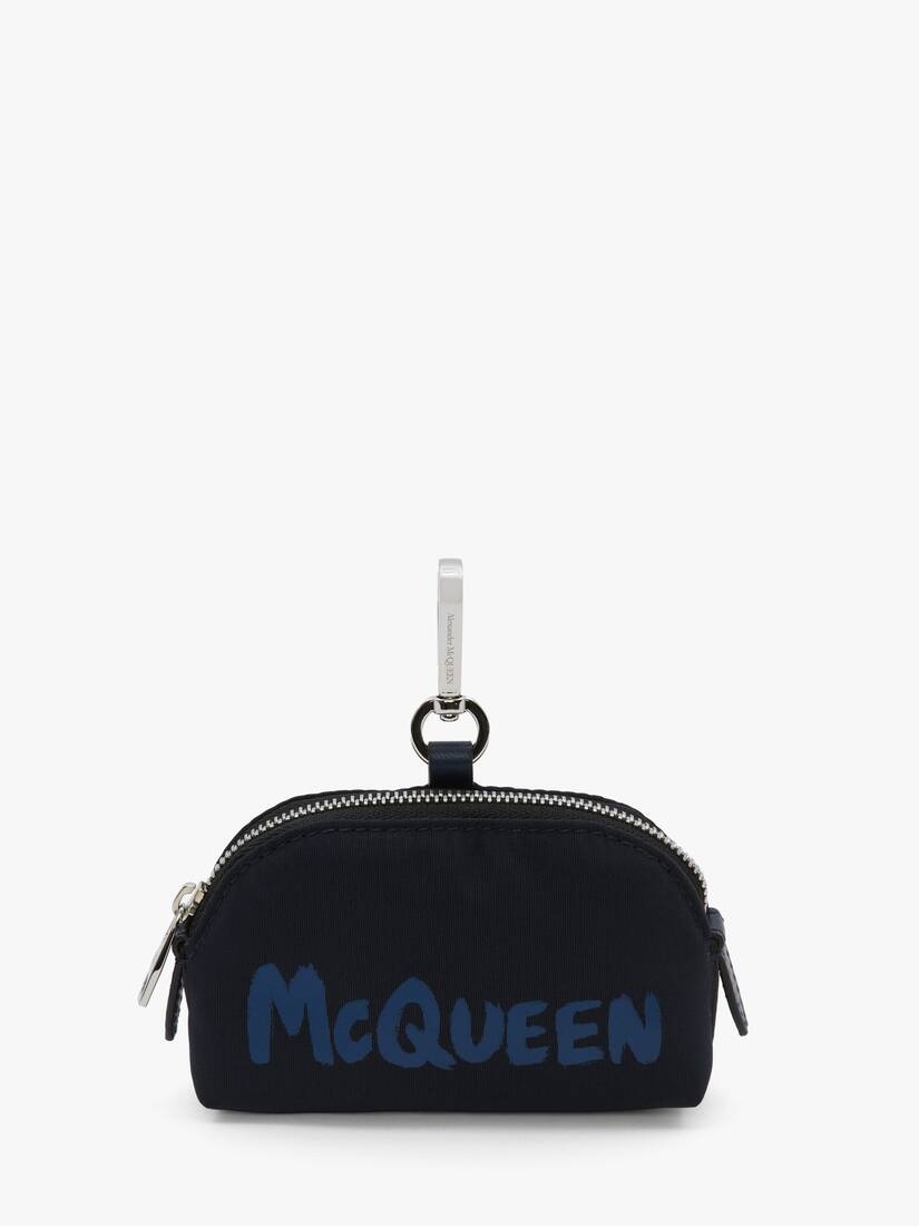 Mcqueen Graffiti Small Zip Pouch in Navy - 1