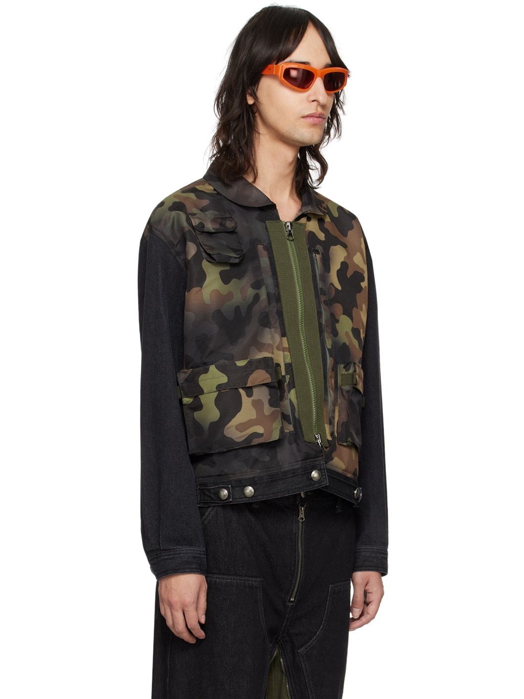 Black Camouflage Denim Jacket - 2