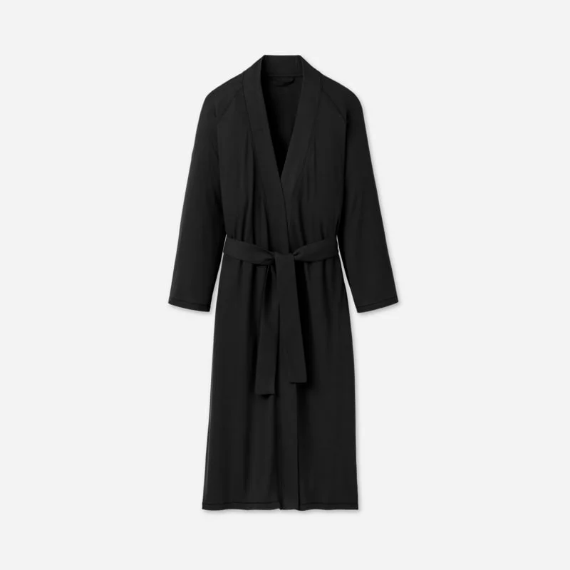 ® Women's Myra Rib Robe Tops in Black - 1