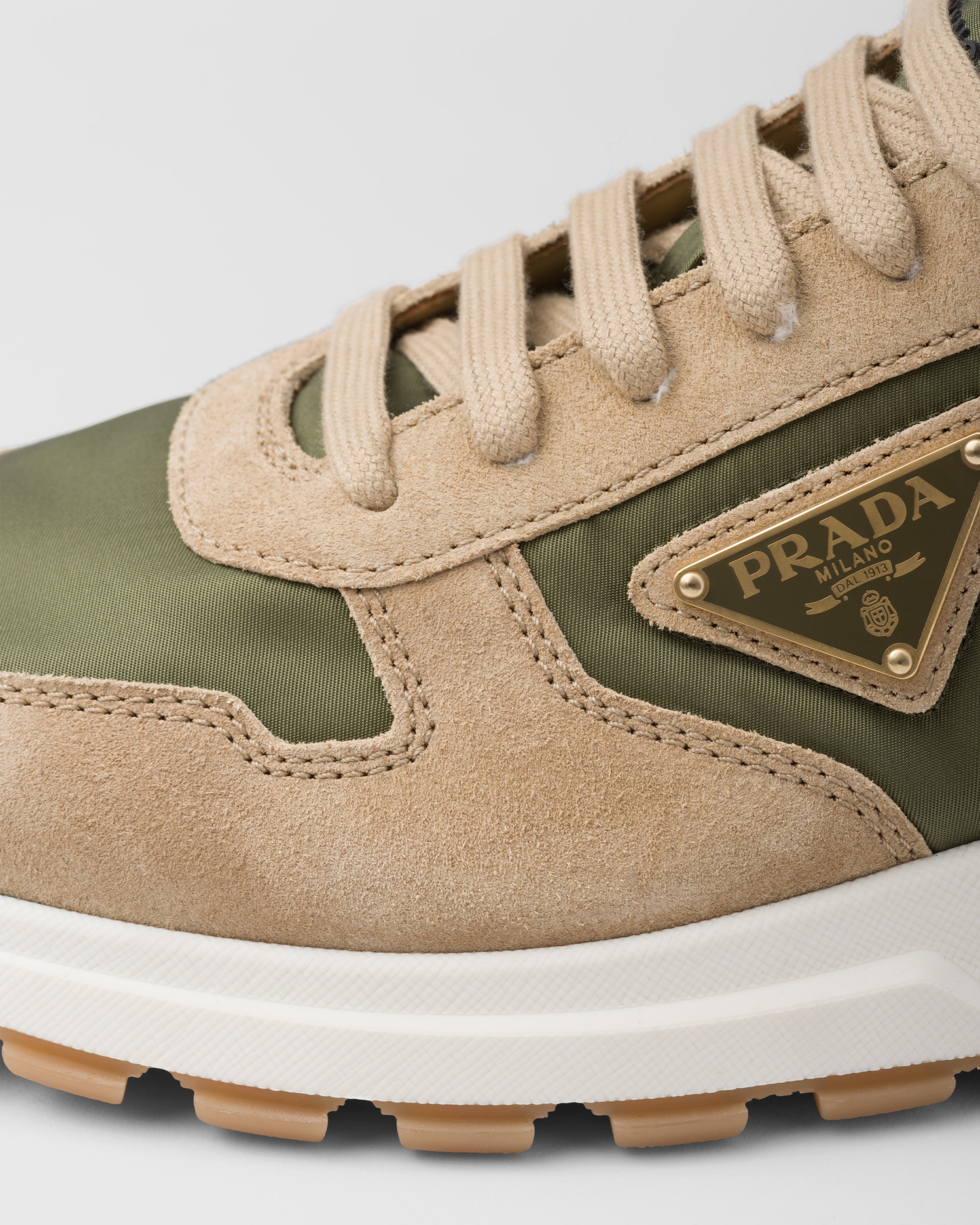 Prax 01 delavé suede and Re-Nylon sneakers - 6