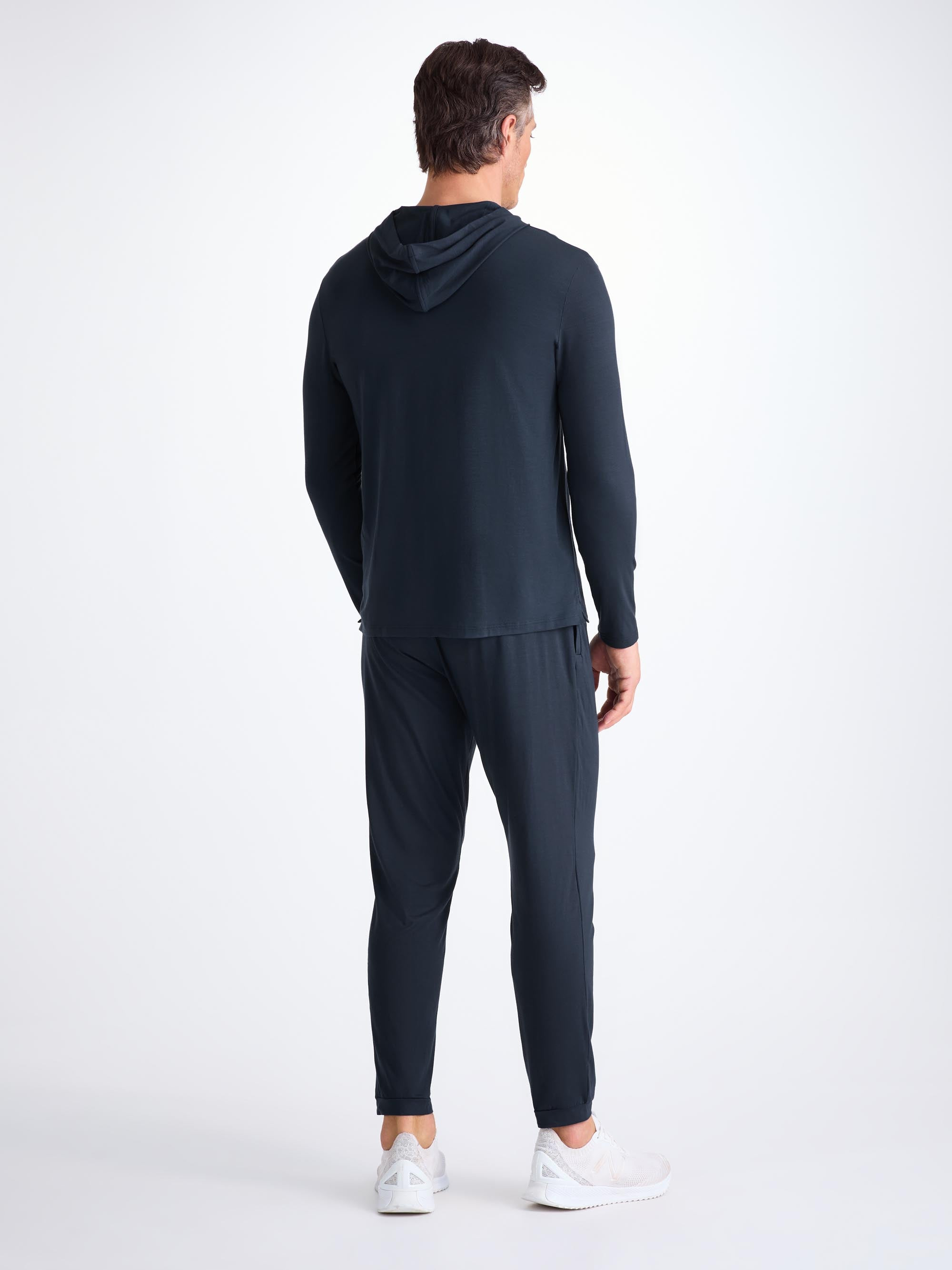 Men's Pullover Hoodie Basel Micro Modal Stretch Navy - 4