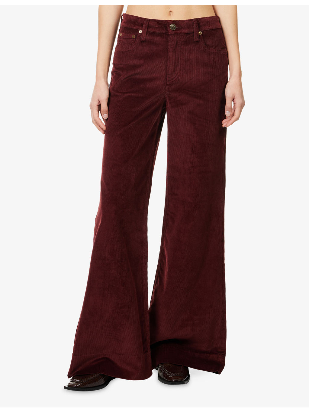 Skylar High-Rise Corduroy Cotton and Modal-Blend Trousers - 3