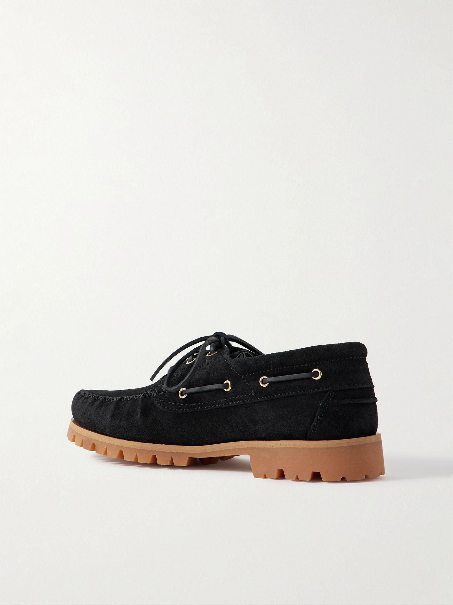 Aztec Suede Boat Shoes Black - 4