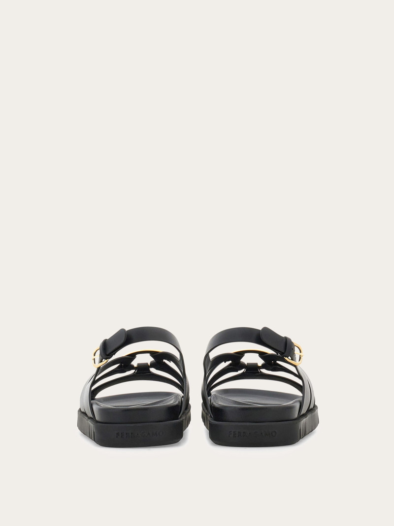 FERRAGAMO Flat sandal with Gancini ornament outlook