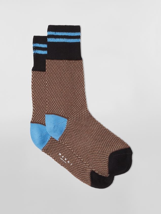 GREEN COTTON AND NYLON SOCK - 1