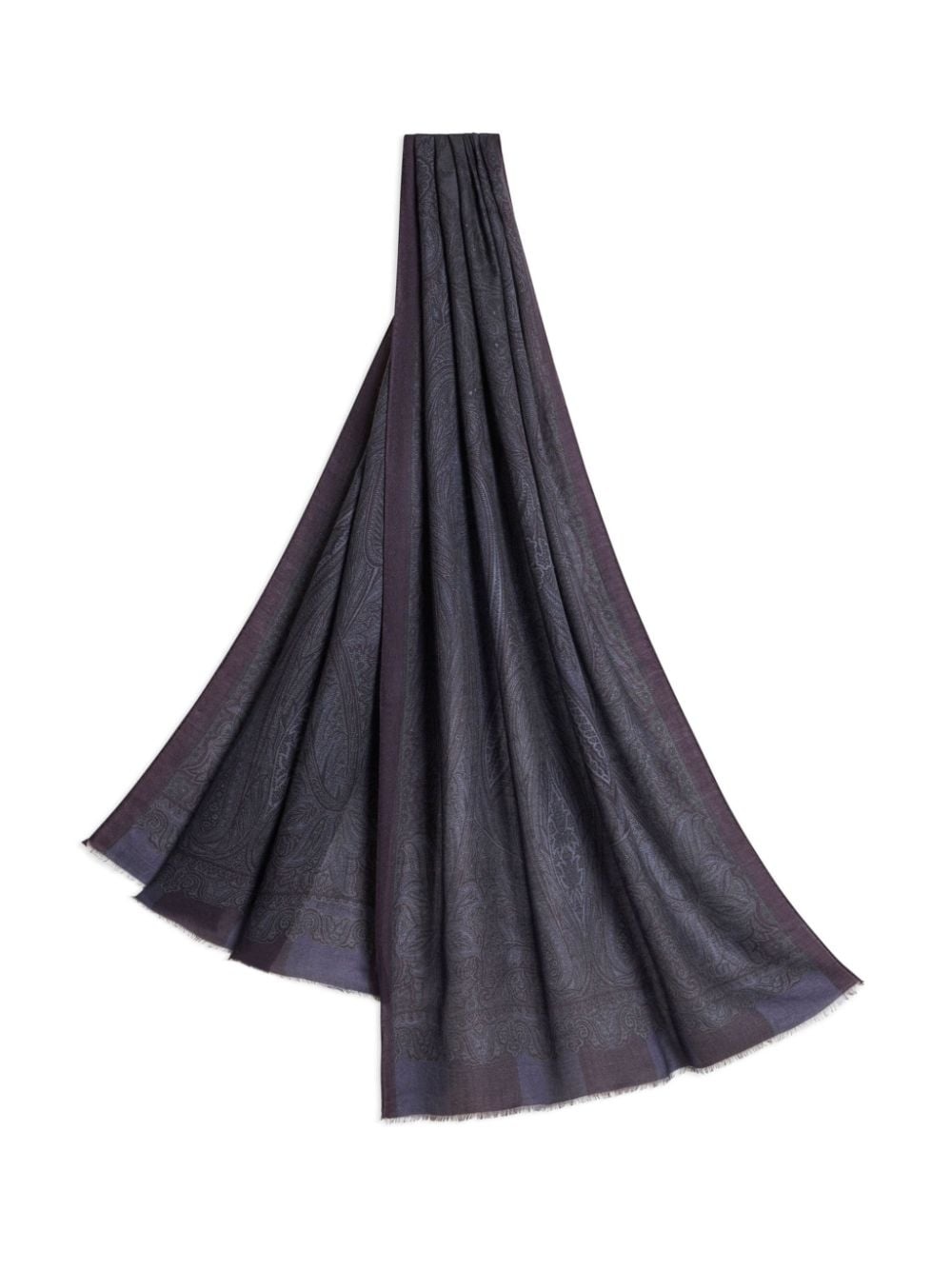 frayed paisley-jacquard scarf - 2