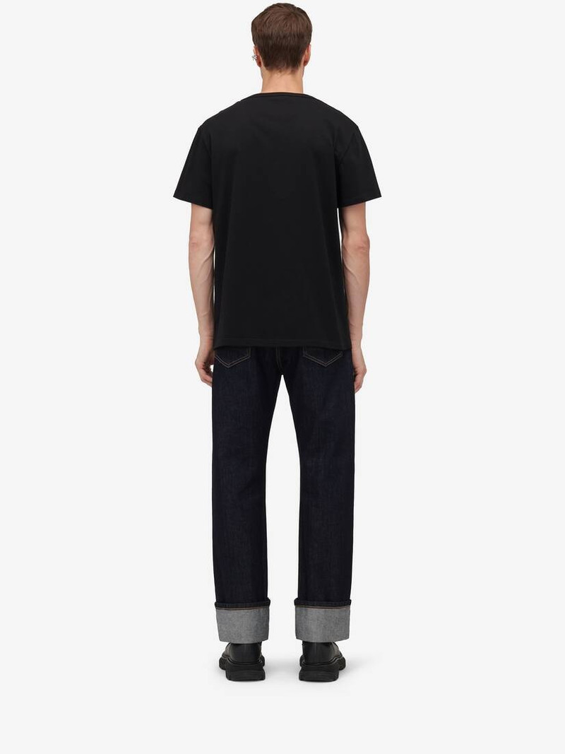 Men's Floral Skull T-shirt in Black/multicolor 4