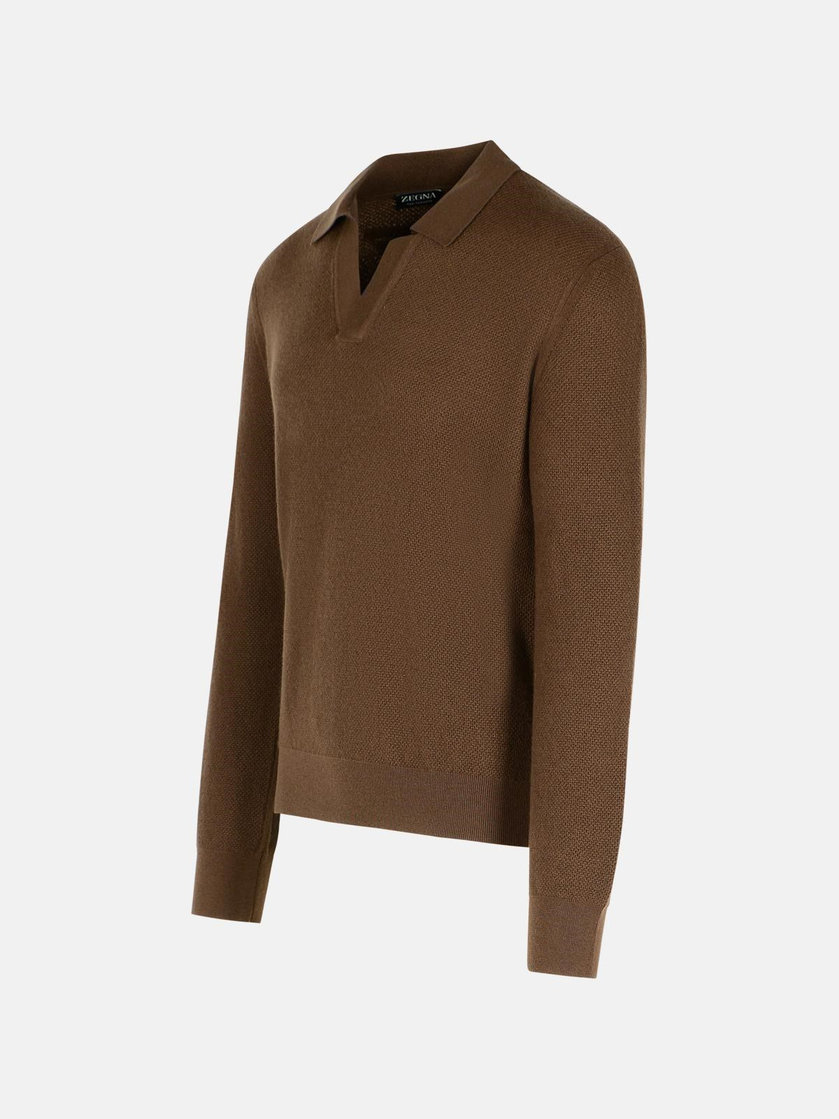 'OASI' BROWN CASHMERE SWEATER - 2