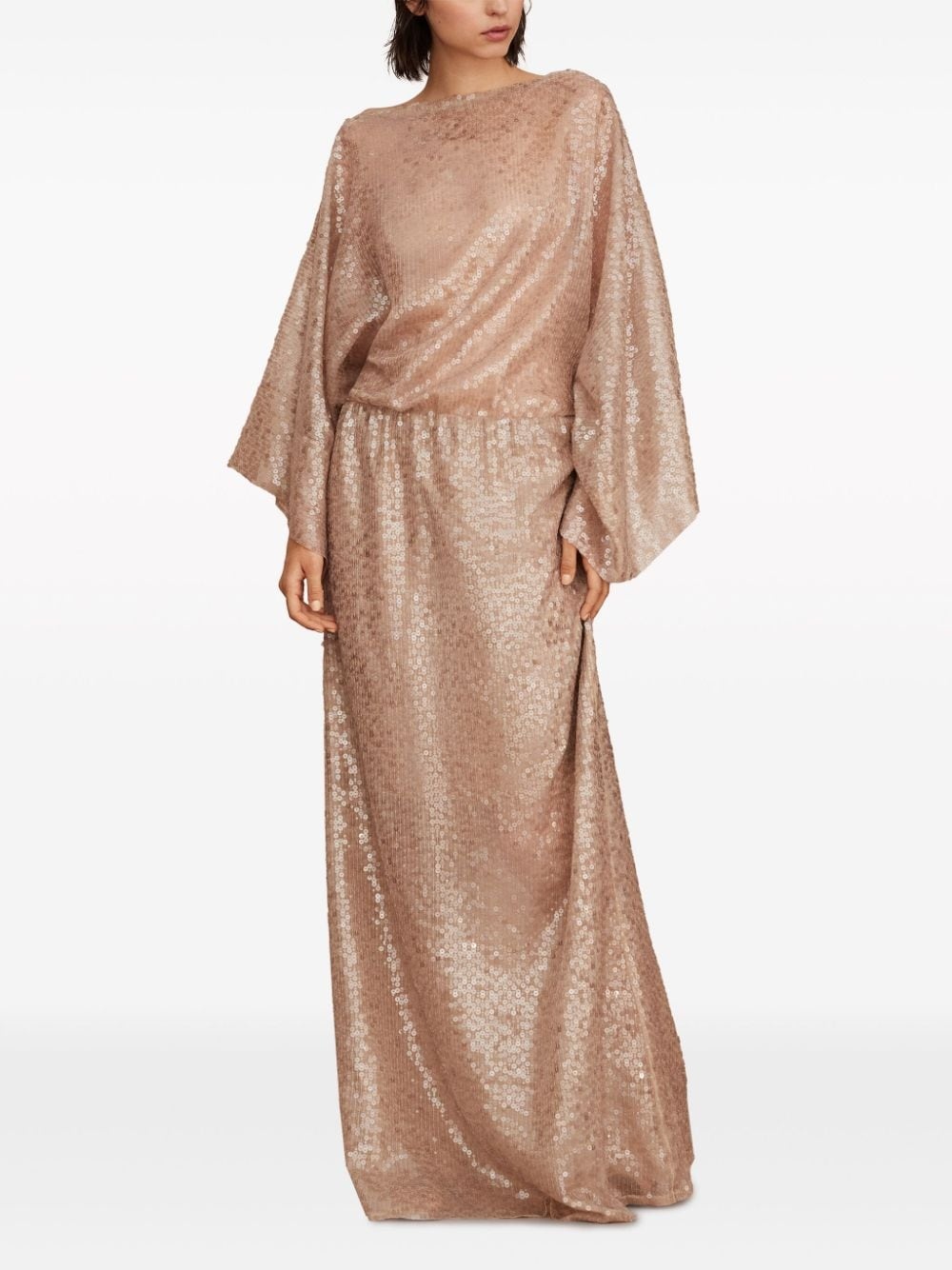 sequinned silk maxi dress - 3