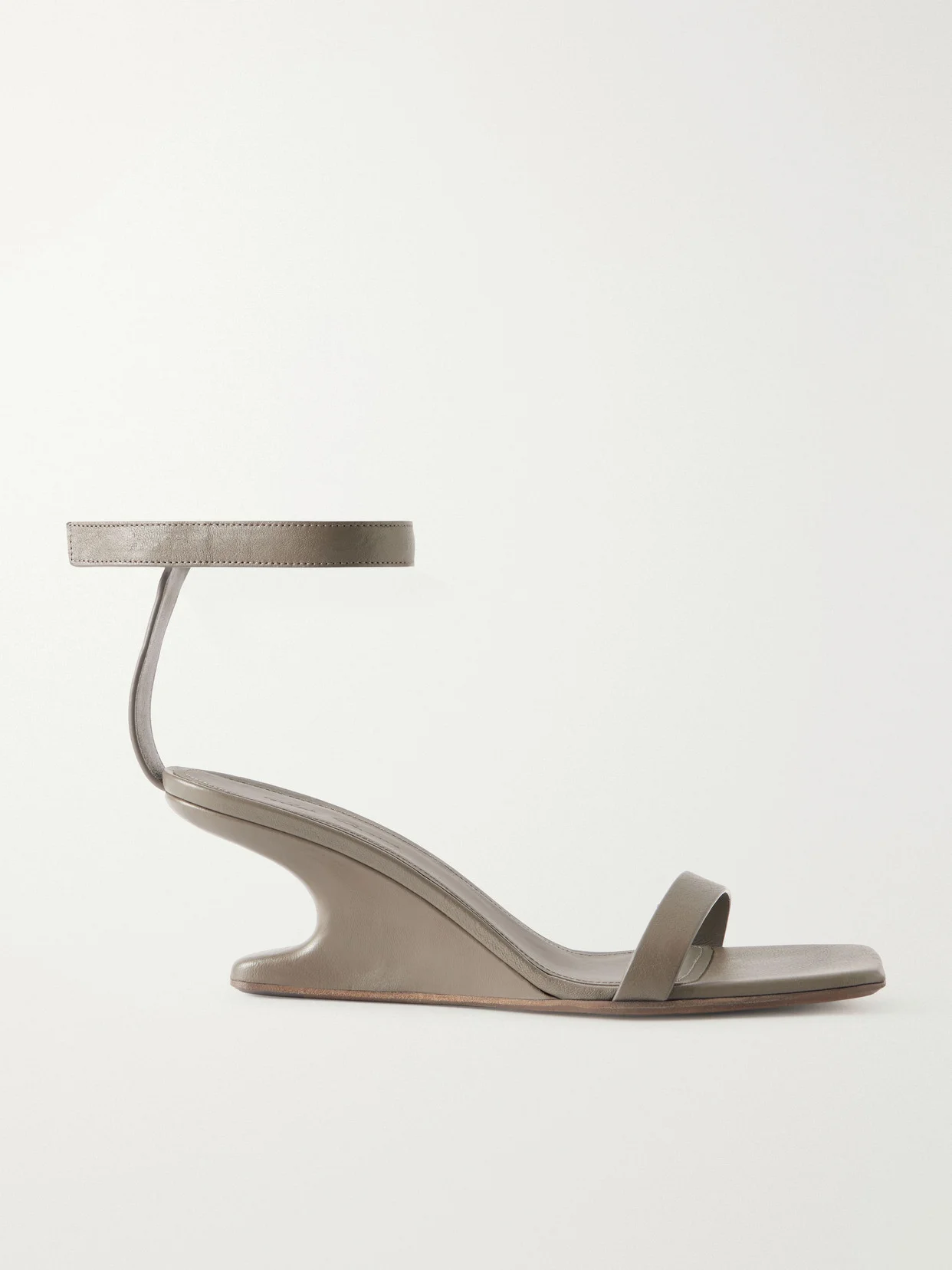 Cantilever Leather Sandals Wedge Mules - 1