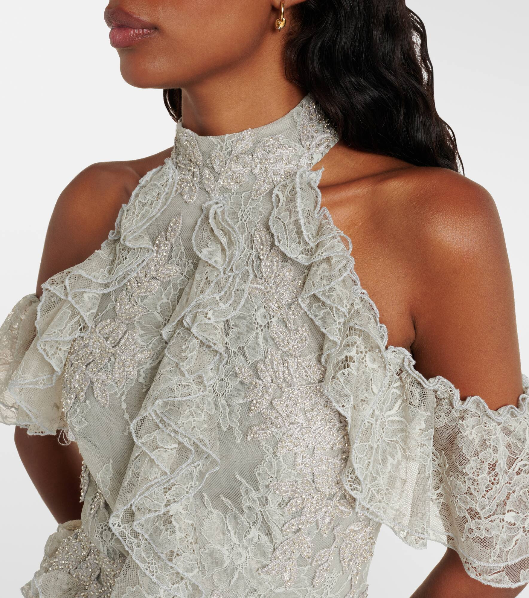 Rhodine embellished halterneck lace gown - 4
