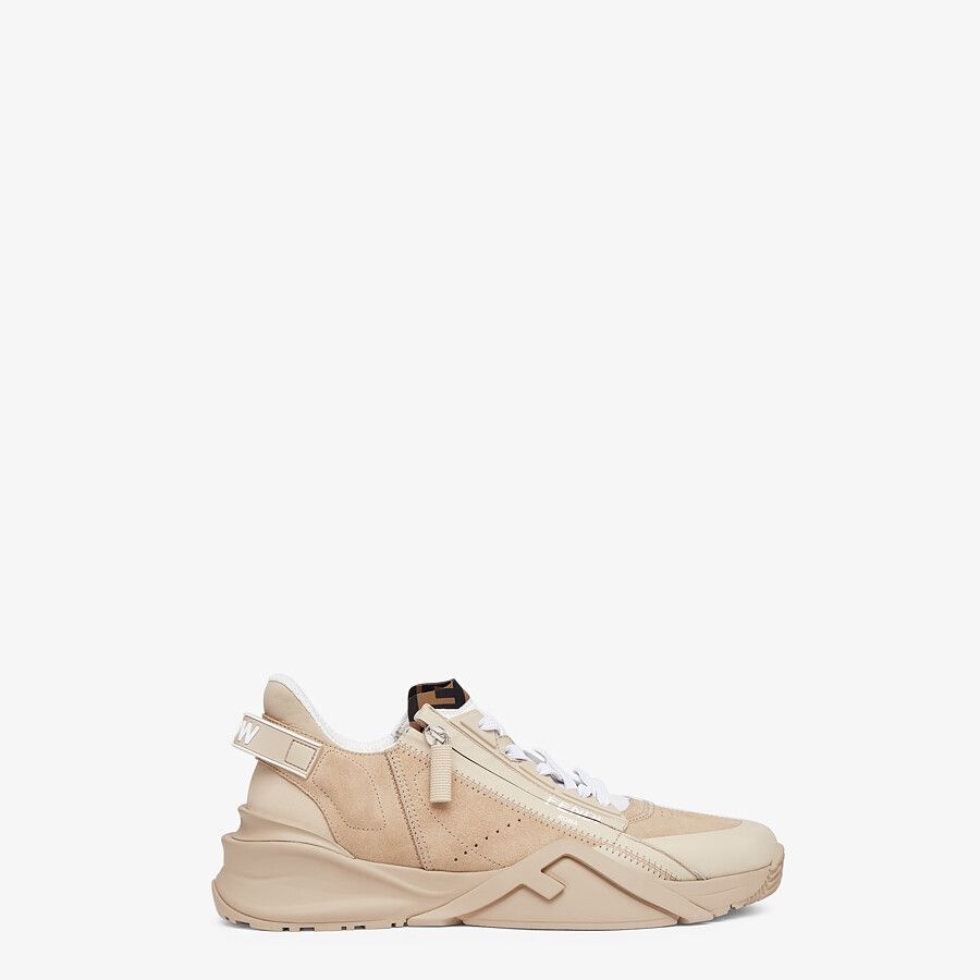 Beige suede low-tops - 1