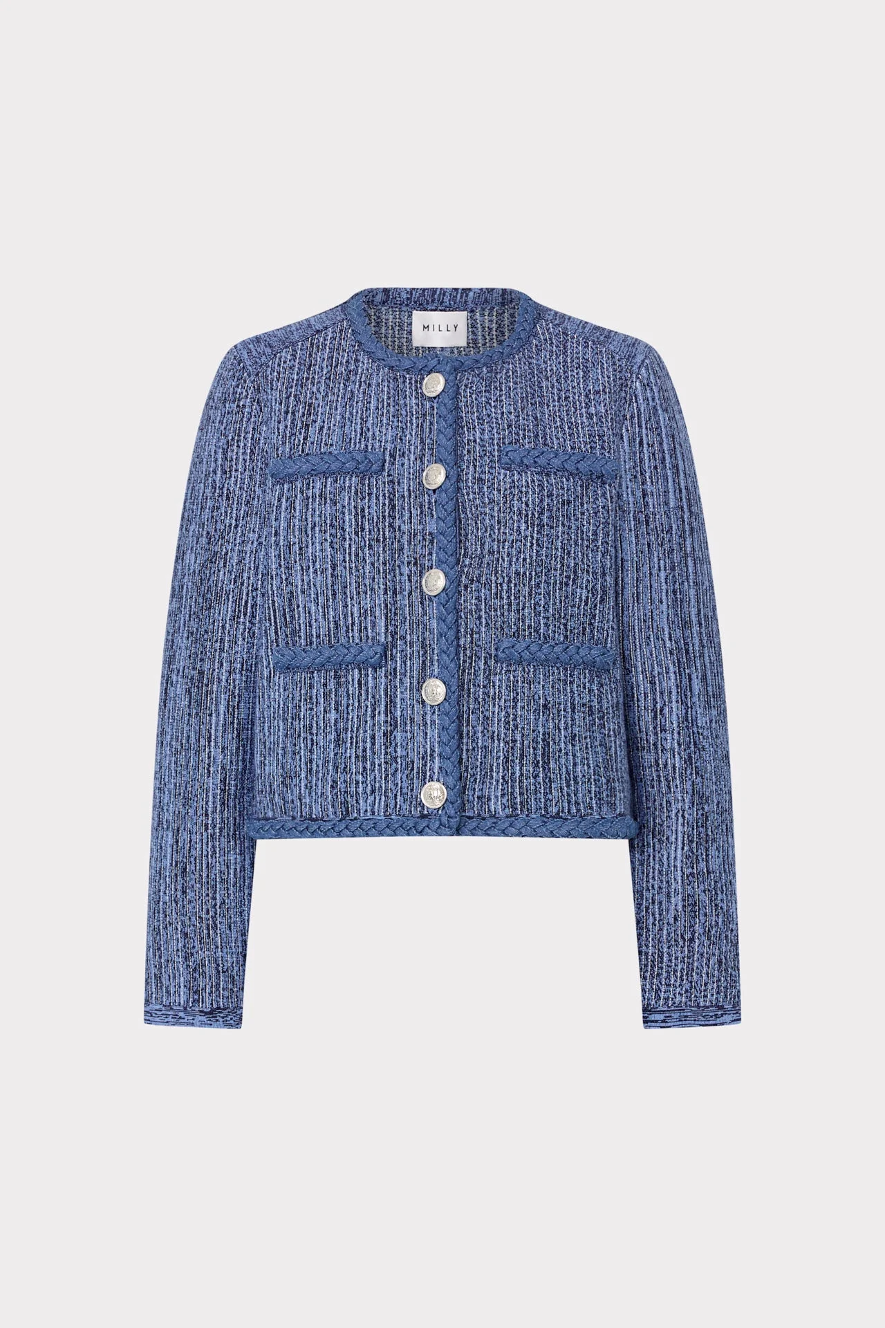Shayne Pinstripe Knit Cardigan Jacket - 1
