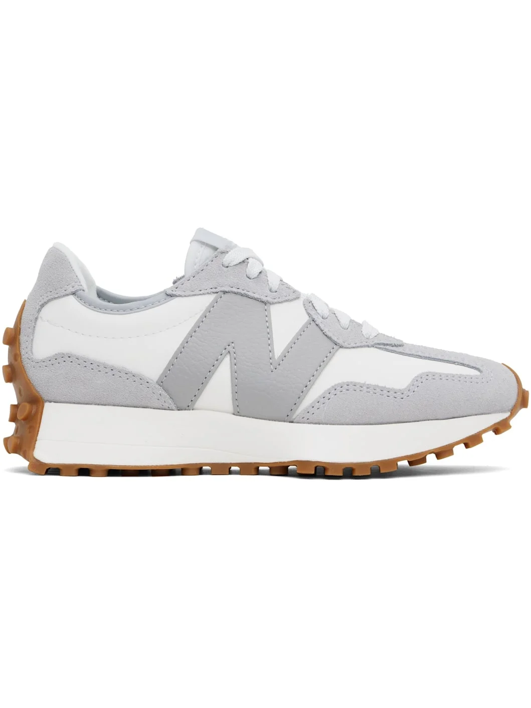 White & Gray 327 Sneakers - 1