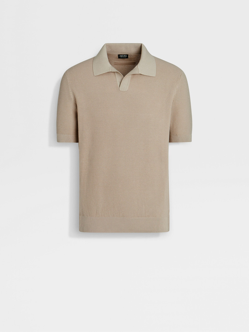 LIGHT BEIGE PREMIUM COTTON POLO SHIRT 1