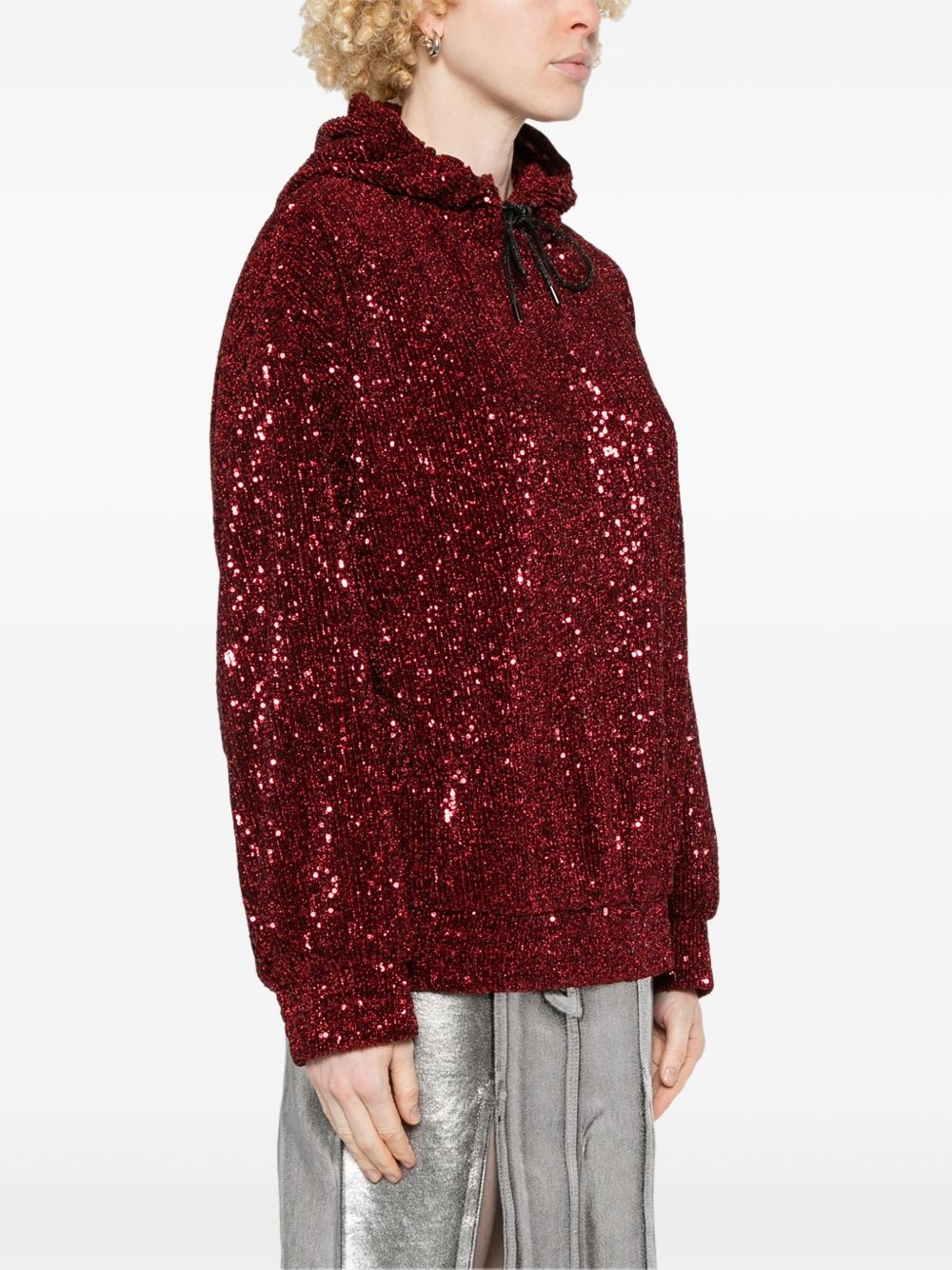 sequin-embellished hoodie - 3