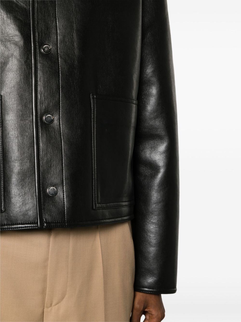 faux-leather bomber jacket - 6