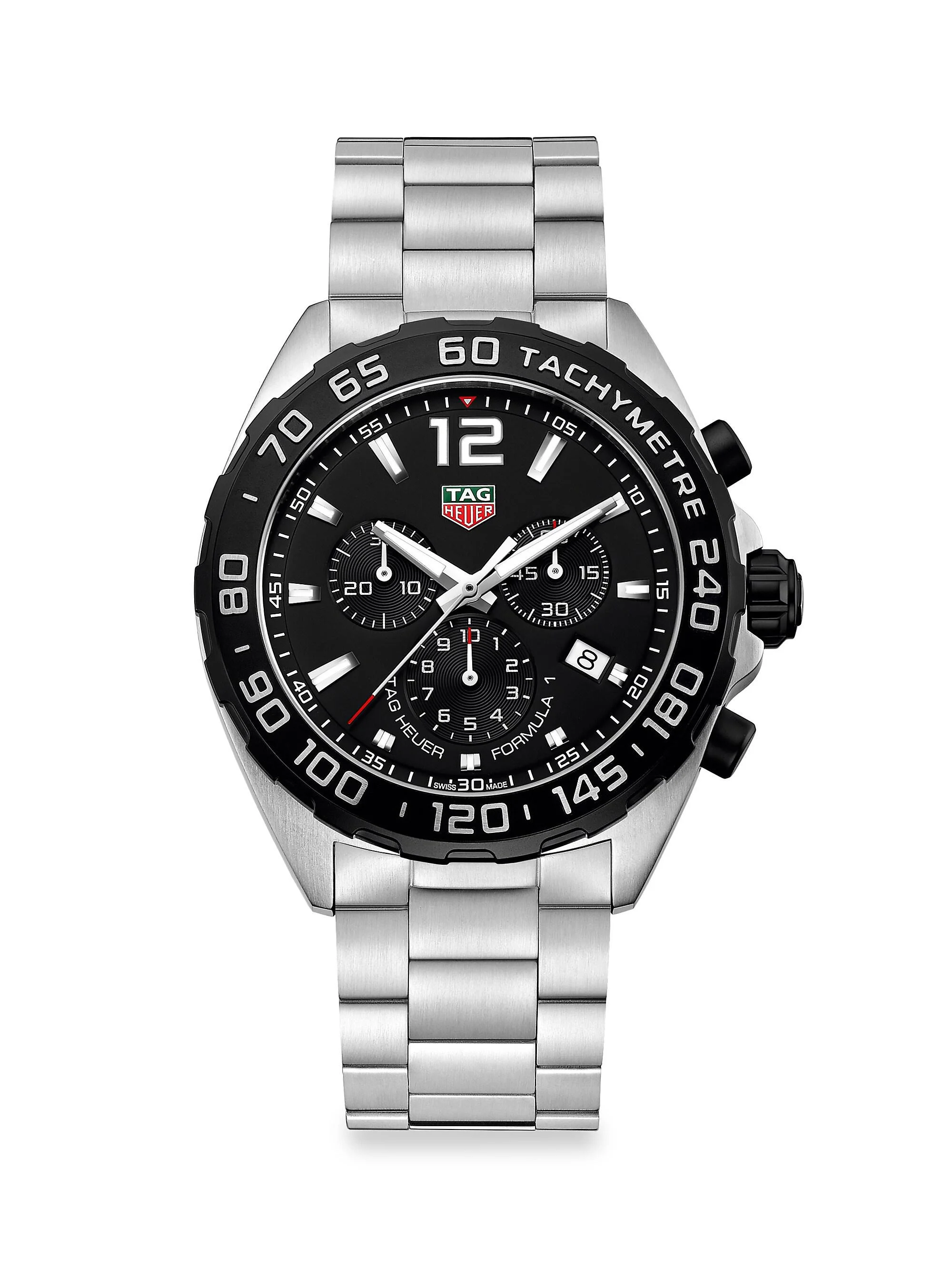 Men's Formula 1 43MM Stainless Steel Quartz Chronograph Bracelet Watch - Black - 1