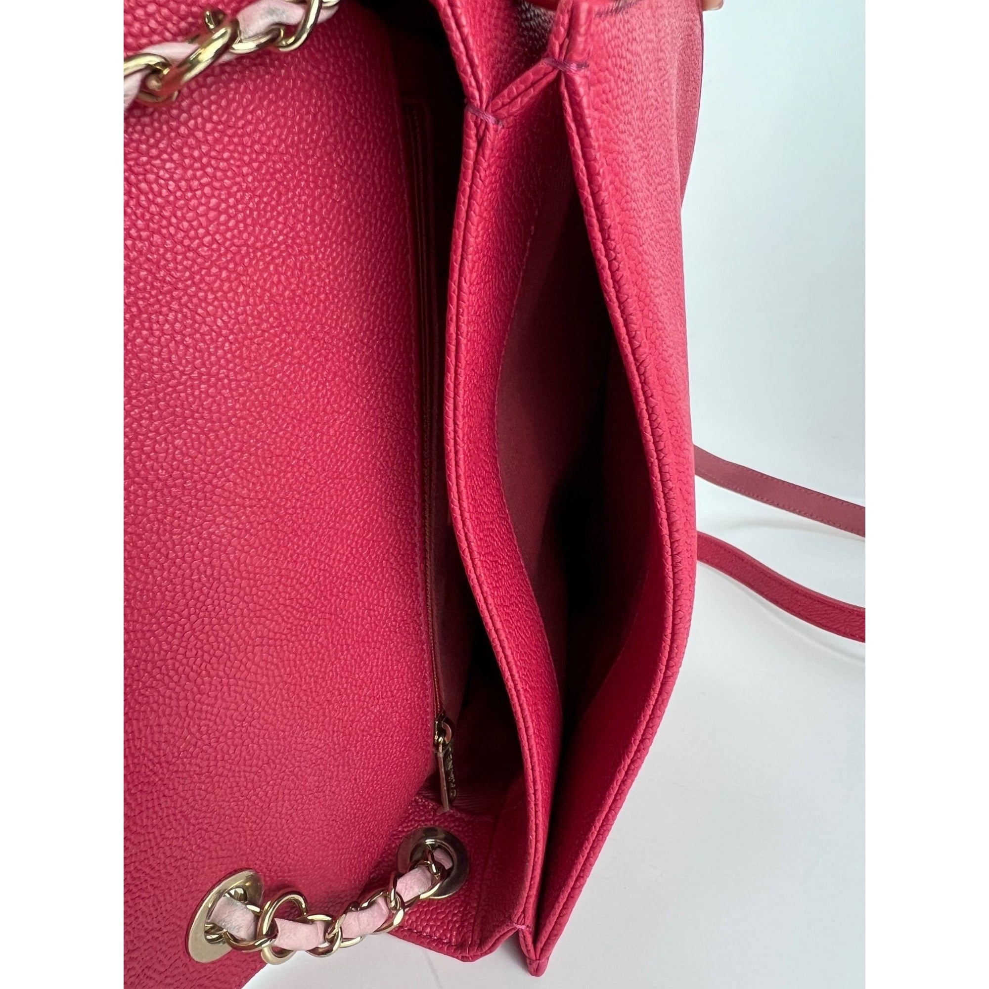 Chanel Paris-Cuba Medium Caviar Calfskin Thread Around Pink Flap Bag with top handle - 13