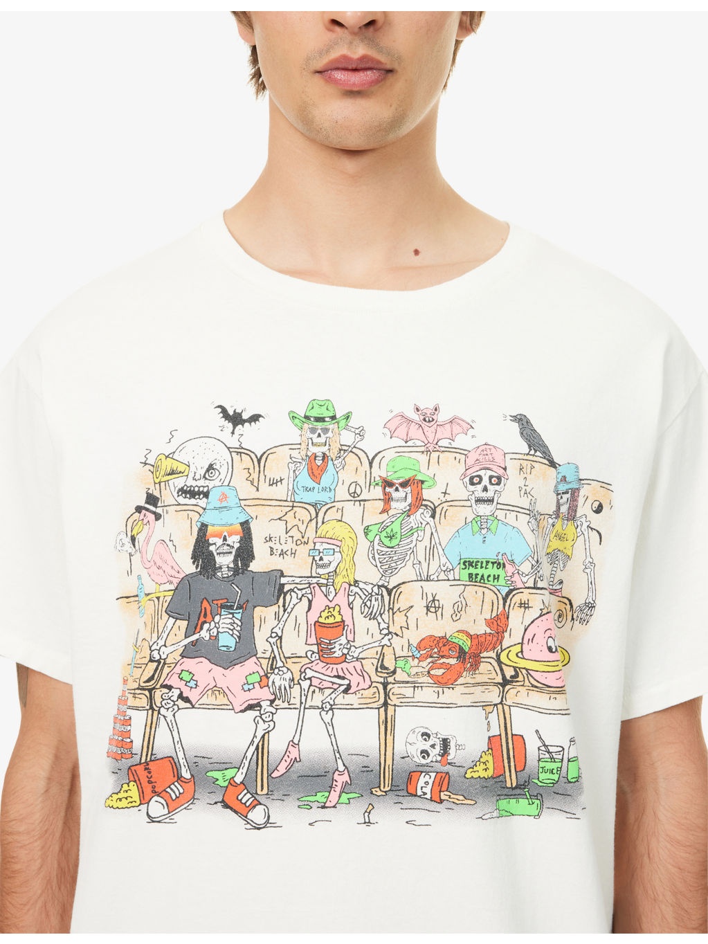 Skeleton Beach Graphic-Print Cotton T-Shirt - 5