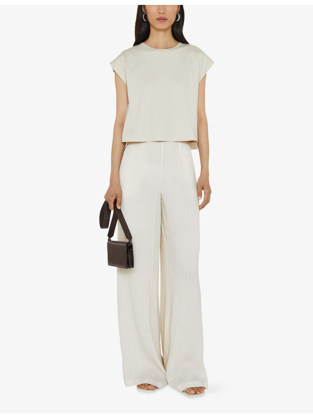 Cropped Poplin-Panel Cotton-Jersey T-Shirt - 2