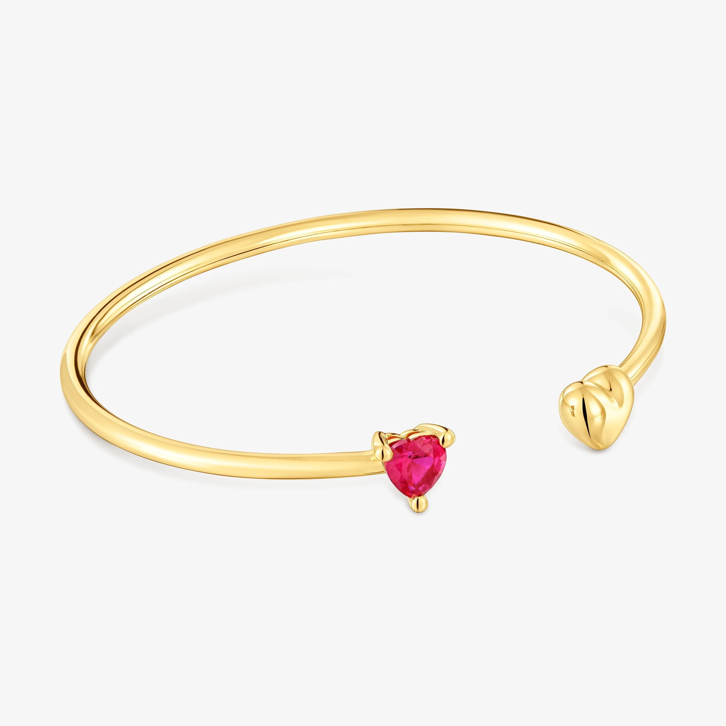 18K gold vermeil Bangle with lab-grown ruby Garden of Love LGG - 1