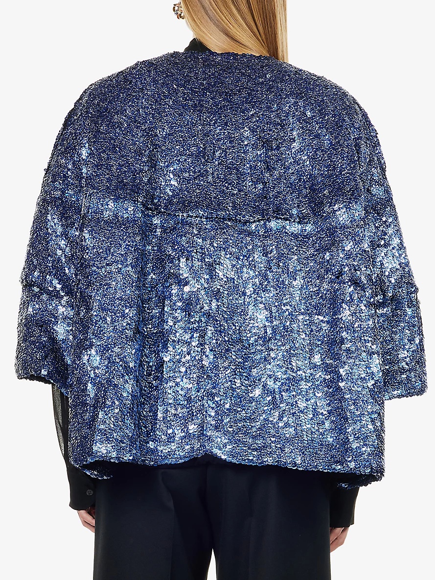 Violini sequin-embellished padded crepe jacket - 4