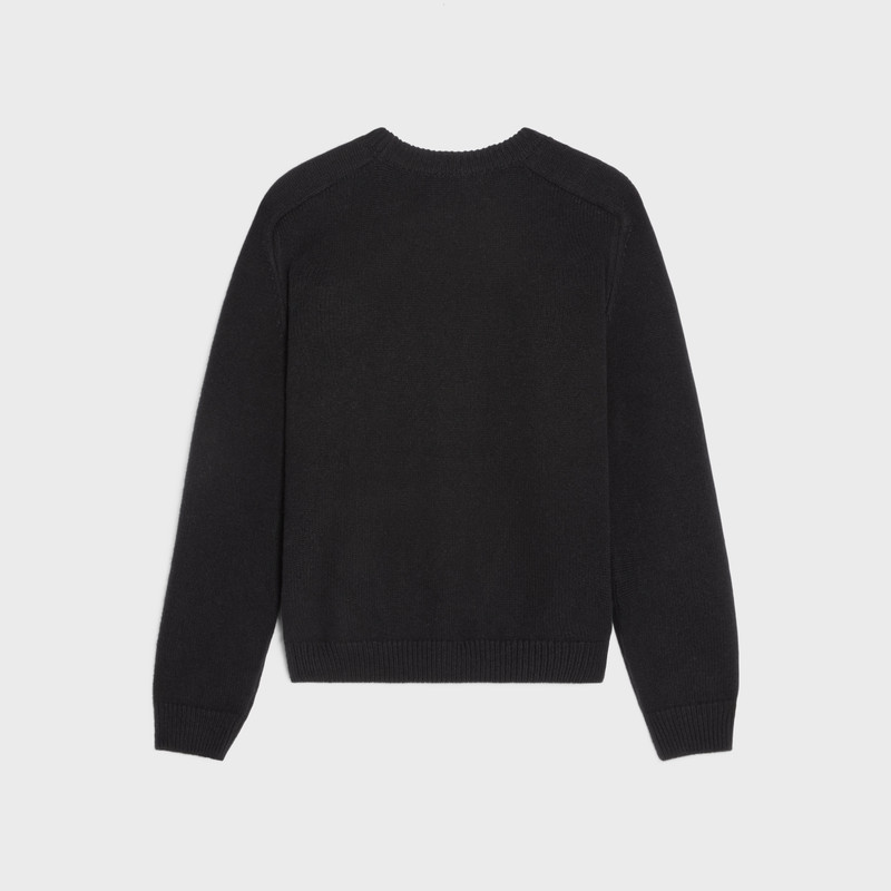 CELINE triomphe crew neck sweater in wool and cashmere outlook