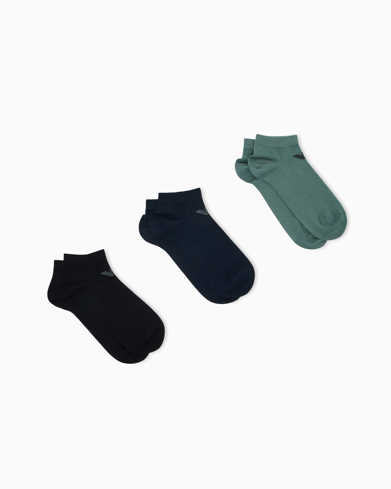 SET OF THREE COTTON SNEAKER SOCKS WITH AN EAGLE LOGO 1