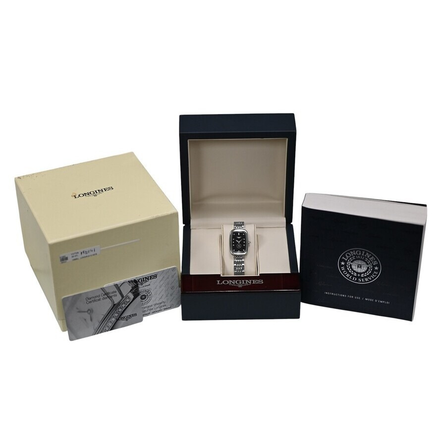 Pre-owned Longines Equestrian Diamond Black Dial Ladies Watch L6.141.4.57.6 - 2