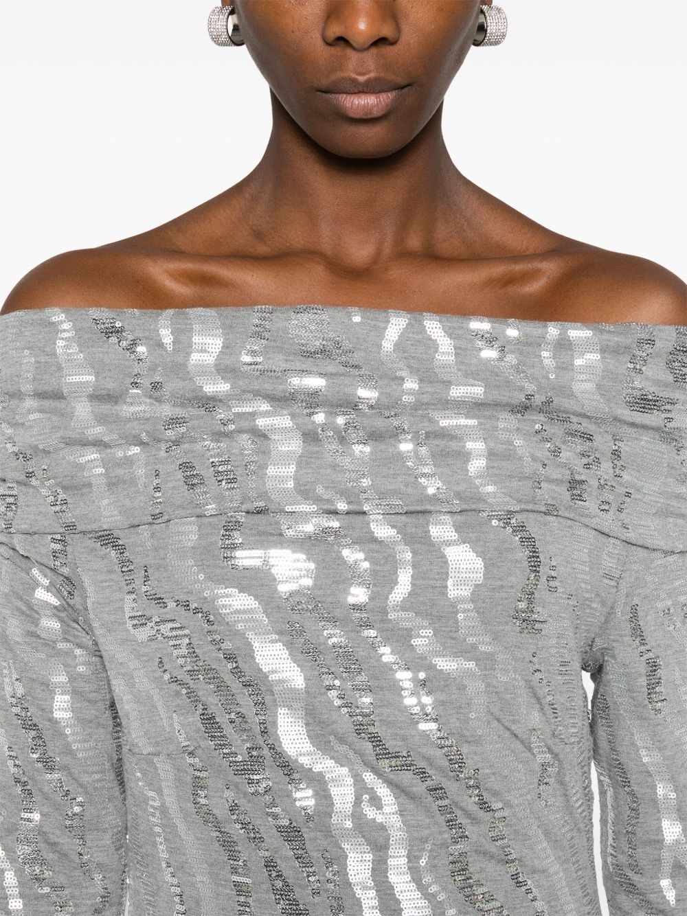 sequinned midi dress - 5