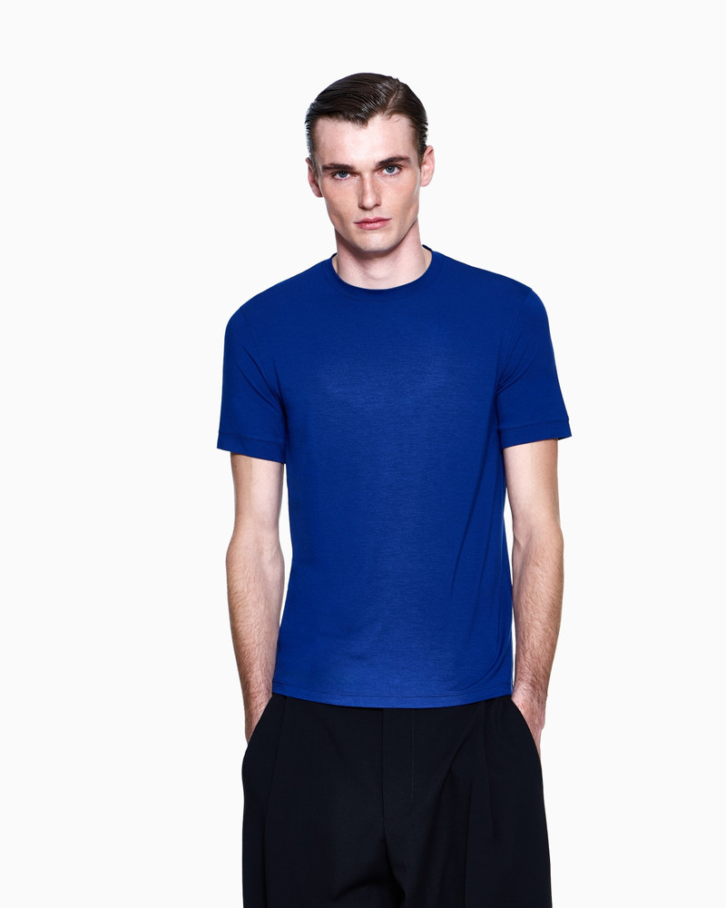 GIORGIO ARMANI CREW-NECK SHORT-SLEEVED T-SHIRT IN STRETCH VISCOSE JERSEY outlook