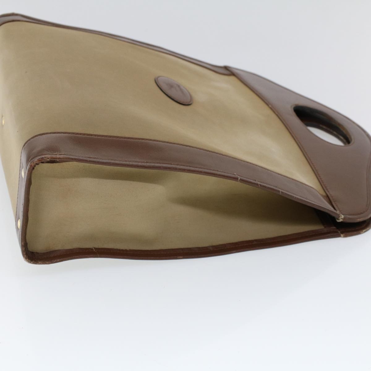 Burberry Hand Bag Canvas Leather Brown Beige - 3