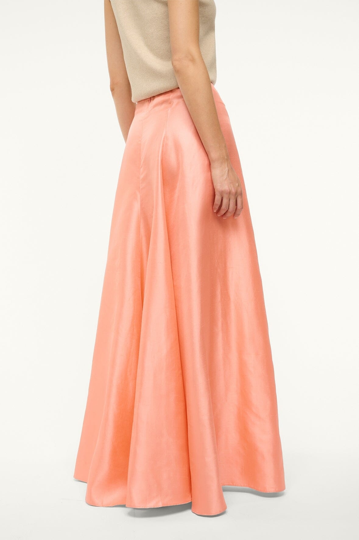 STAUD VINCENZO SILK SKIRT CARNATION - 6