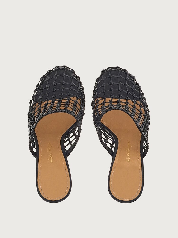WOVEN HIGH HEEL MULE - 2