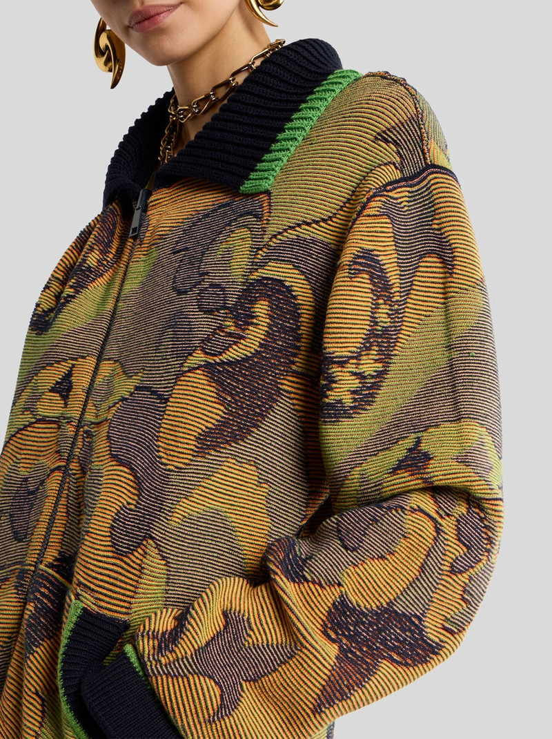 Etro JACQUARD CARDIGAN WITH ZIP AND FLORAL PAISLEY MOTIF outlook