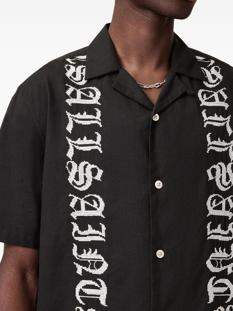 script embroidery short-sleeve shirt 4