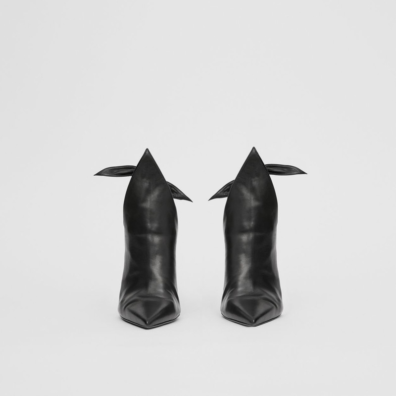 Tie Detail Leather Point-toe Mules 4